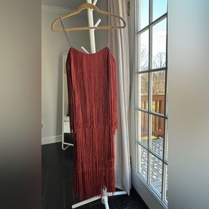 Zara strappy fringed dress